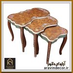 میز عسلی سه پارچه برگی - Image 2