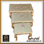 میز عسلی چوبی سه پارچه رز - Image 2