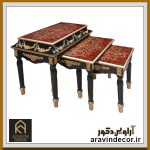 میز عسلی چوبی سه پارچه الیزه - Image 7