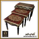 میز عسلی چوبی سه پارچه الیزه - Image 8