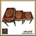 میز عسلی چوبی سه پارچه الیزه - Image 9