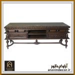 میز تلویزیون چوبی منبت کاری پادیون صاف 180 - Image 3