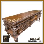 میز تلویزیون چوبی منبت کاری پادیون صاف 180 - Image 4