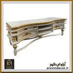 میز تلویزیون چوبی منبت کاری پادیون خم 180 - Image 3