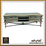 میز تلویزیون چوبی منبت کاری پادیون خم 180 - Image 4